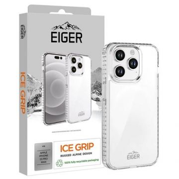 Husa Eiger Ice Grip compatibila cu iPhone 15 Pro Max, Transparent