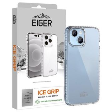 Husa Eiger Ice Grip compatibila cu iPhone 15, Transparent