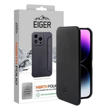 Husa Eiger North Folio Case compatibila cu iPhone 14 Pro, Negru