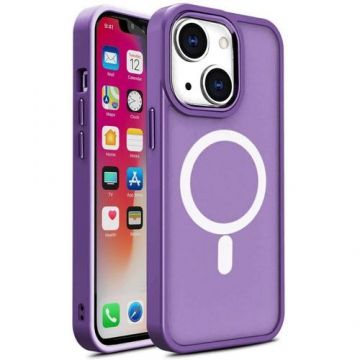 Husa Lemontti Color Matte MagSafe compatibila cu iPhone 15, Mov