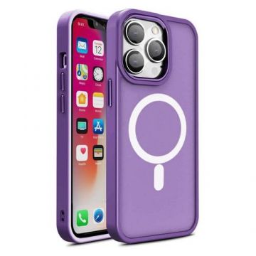 Husa Lemontti Color Matte MagSafe compatibila cu iPhone 15 Pro Max, Mov