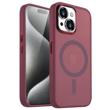 Husa Lemontti Guardian Magsafe compatibila cu iPhone 15 Plus, Transparent/ Violet