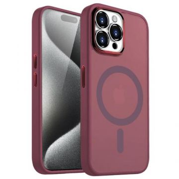 Husa Lemontti Guardian Magsafe compatibila cu iPhone 15 Pro, Transparent/ Violet