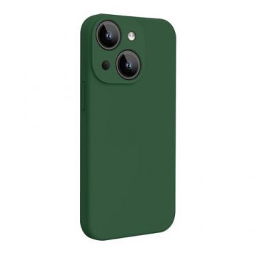 Husa Lemontti Liquid Silicon MagCharge compatibila cu iPhone 15 Plus, Verde, protectie 360 grade, material fin, captusit cu microfibra