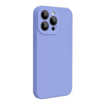 Husa Lemontti Liquid Silicon MagCharge compatibila cu iPhone 15 Pro, Lila, protectie 360 grade, material fin, captusit cu microfibra