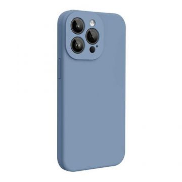 Husa Lemontti Liquid Silicon MagCharge compatibila cu iPhone 15 Pro Max, Gri, protectie 360 grade, material fin, captusit cu microfibra