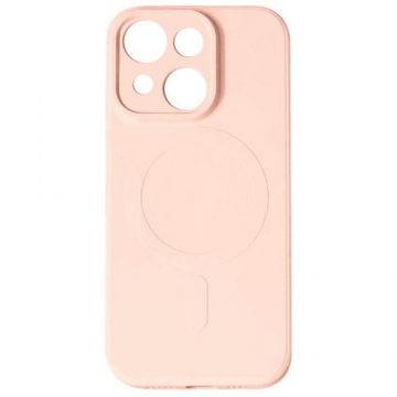 Husa Lemontti Silicon compatibila cu iPhone 15 Plus MagSafe, Roz
