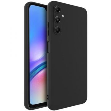 Husa Lemontti Silicon Soft Slim compatibila cu Samsung Galaxy A05s, Negru, material mat si fin, captusit cu microfibra