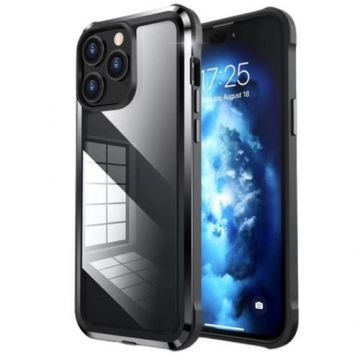 Husa Lemontti Xtrans Metal Shield X1 compatibila cu iPhone 14 Pro, Negru