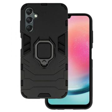 Husa Protectie Spate Lemontti Ring Armor compatibila cu Samsung Galaxy A25 5G (Negru)