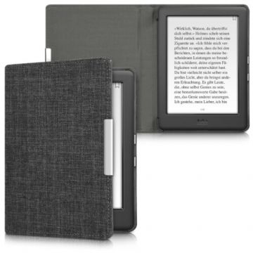 Husa pentru Kobo Glo HD/Touch 2.0, Textil, Gri, 43008.19