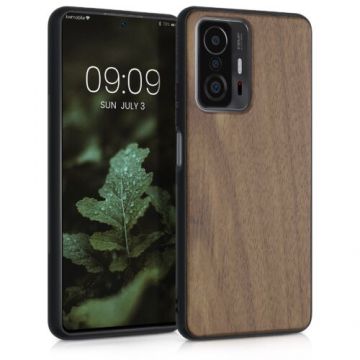 Husa pentru Xiaomi 11T/11T Pro, Lemn, Maro, 56465.18, Kwmobile