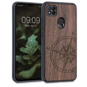 Husa pentru Xiaomi Redmi 9C, Lemn, Maro, 56789.02, Kwmobile