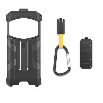 Carcasa de protectie multifunctionala pentru Ulefone Armor 21 cu clema si carabina (Negru)