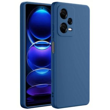 Husa de protectie din Silicon cu Microfibra la interior compatibila Xiaomi Redmi Note 12 Pro 5G, Albastru inchis