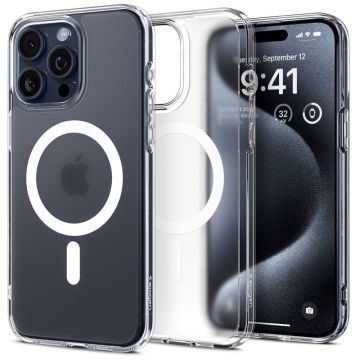 Husa de protectie telefon Hybrid MagSafe compatibila cu iPhone 15 Pro Max , Transparent - ES02360