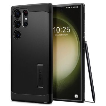 Husa de protectie telefon Tough compatibila cu Samsung Galaxy S23 Ultra, Negru - ES02189
