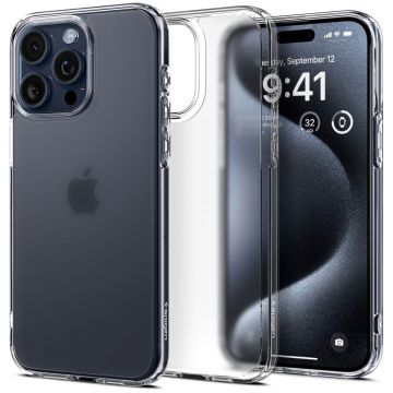 Husa de protectie telefon ultra-slim Hybrid compatibila cu iPhone 15 Pro , Transparent - ES02332