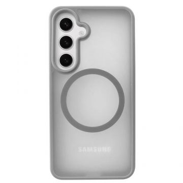 Husa Devia Pino Series Magnetic Shockproof compatibila cu Samsung Galaxy S24 (Gri)
