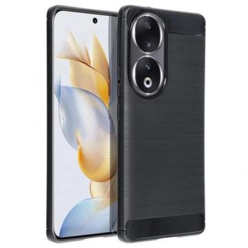 Husa Lemontti Carbon compatibila cu Honor 90 (Negru)