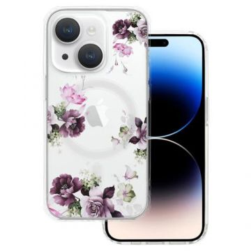 Husa Lemontti Flower Design 7 Magsafe compatibila cu Apple iPhone 15 (Multicolor)