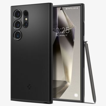 Husa pentru Samsung Galaxy S24 Ultra, Spigen Thin Fit, Black