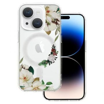 Husa Protectie Spate Lemontti Flower Design 3 Magsafe compatibila cu Apple iPhone 15 (Multicolor)