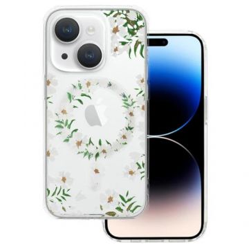 Husa Protectie Spate Lemontti Flower Design 5 Magsafe compatibila cu Apple iPhone 15 (Multicolor)