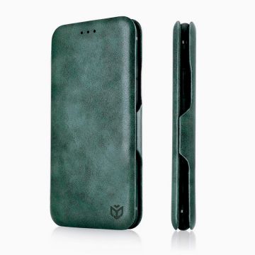 Husa tip carte pentru Xiaomi Redmi 13C 5G / Poco M6, Techsuit, Inchidere Magnetica, Green