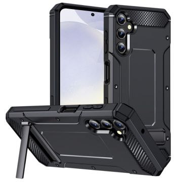 Husa Antisoc pentru Samsung Galaxy S24 Plus, Kickstand, Black