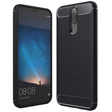 Husa Carbon compatibila Huawei Mate 10 Lite, Tech Protects, Negru