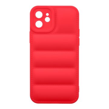 Husa de protectie telefon Puffy OBAL:ME pentru Apple iPhone 12, Poliuretan, Rosu