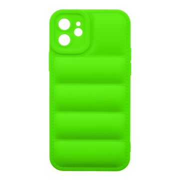 Husa de protectie telefon Puffy OBAL:ME pentru Apple iPhone 12, Poliuretan, Verde