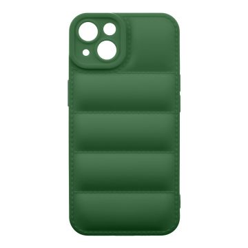 Husa de protectie telefon Puffy OBAL:ME pentru Apple iPhone 13, Poliuretan, Verde Inchis