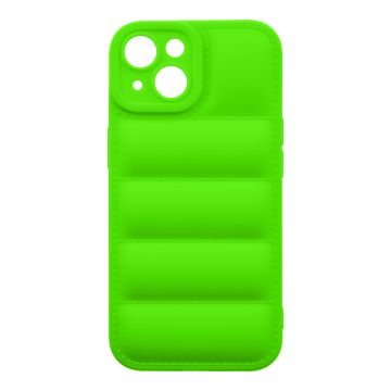 Husa de protectie telefon Puffy OBAL:ME pentru Apple iPhone 15, Poliuretan, Verde
