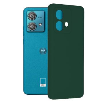 Husa de telefon compatibila Motorola Edge 40 Neo, Tech Microfibra, Camera Extra Pro, Dark Green