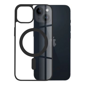 Husa MagSafe compatibila Apple iPhone 14, Atasare Magnetica, Clear Case, Black
