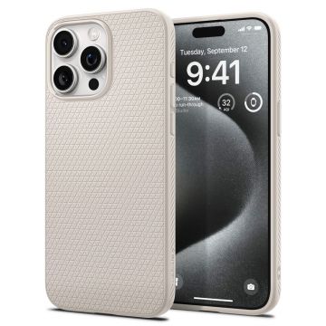 Husa pentru iPhone 15 Pro, Spigen Liquid Air, Natural Titanium