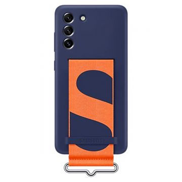 Husa telefon Samsung, Silicone Cover Strap pentru Samsung Galaxy S21 FE, Navy