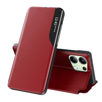 Husa Tip Carte compatibila Xiaomi Redmi Note 13 4G, Stand View, Red