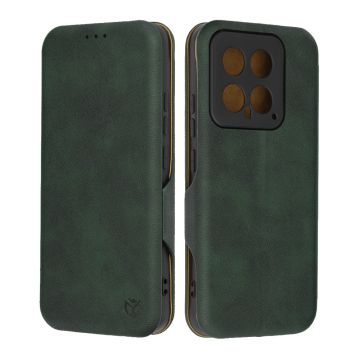 Husa tip carte pentru Xiaomi 14, Techsuit, Inchidere Magnetica, Green