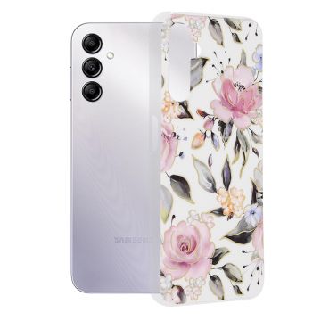 Husa de protectie telefon Marble compatibila cu Samsung Galaxy A14 4G / A14 5G, Chloe White - ES01881