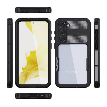 Husa de protectie telefon rezistenta la apa UIQ Waterproof, IP68, rezistent la socuri, compatibila cu Samsung Galaxy S23 Plus, Negru