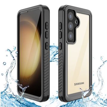 Husa de protectie telefon rezistenta la apa UIQ Waterproof, IP68, rezistent la socuri, compatibila cu Samsung Galaxy S24 Plus, Negru