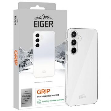 Husa Eiger Grip compatibila cu Samsung Galaxy A55, Transparent