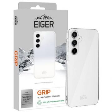 Husa Eiger Grip compatibila cu Samsung Galaxy A55, Transparent