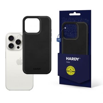 Husa MagSafe pentru Apple iPhone 15 Pro, 3MK, Hardy Silky Leather, Neagra