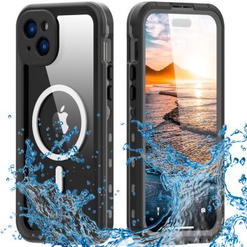 Husa pentru iPhone 15 Plus, ShellBox Waterproof IP68 MagSafe, Black