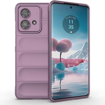 Husa pentru Motorola Edge 40 Neo, Antisoc, Margini cu Striatii, Design Minimalist, Purple