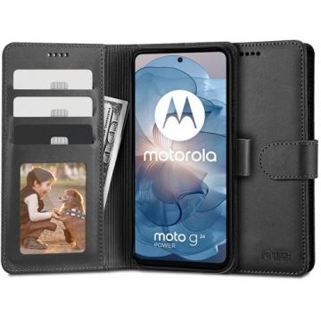 Husa pentru Motorola Moto G24 Power / G04 / G24, Tech-Protect, Wallet, Neagra